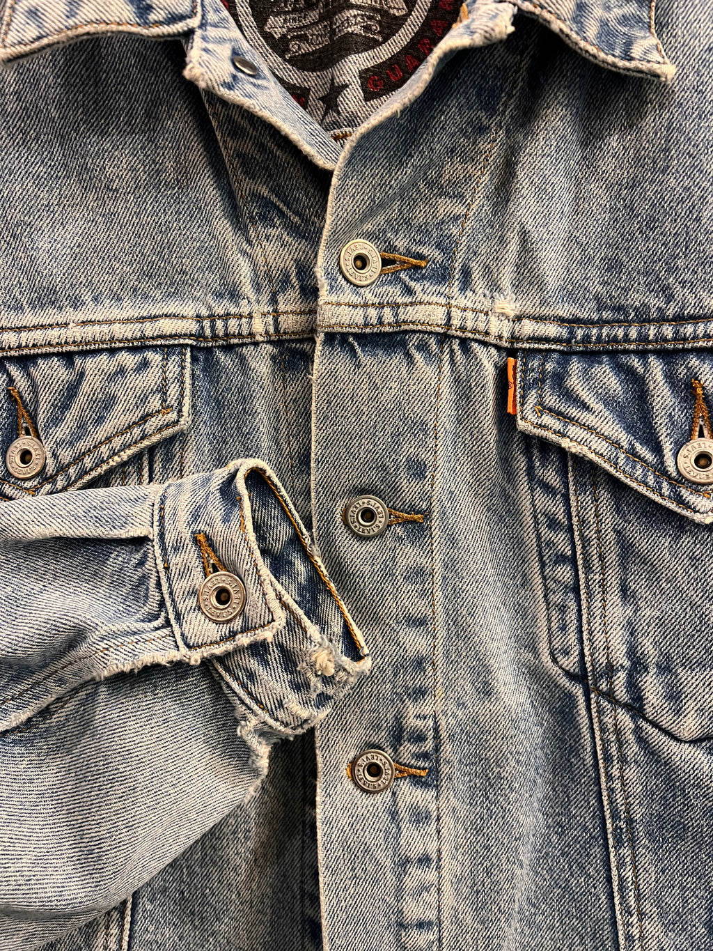 Levi's Denim Jacket Tab Arancione Anni '90 — Taglia L