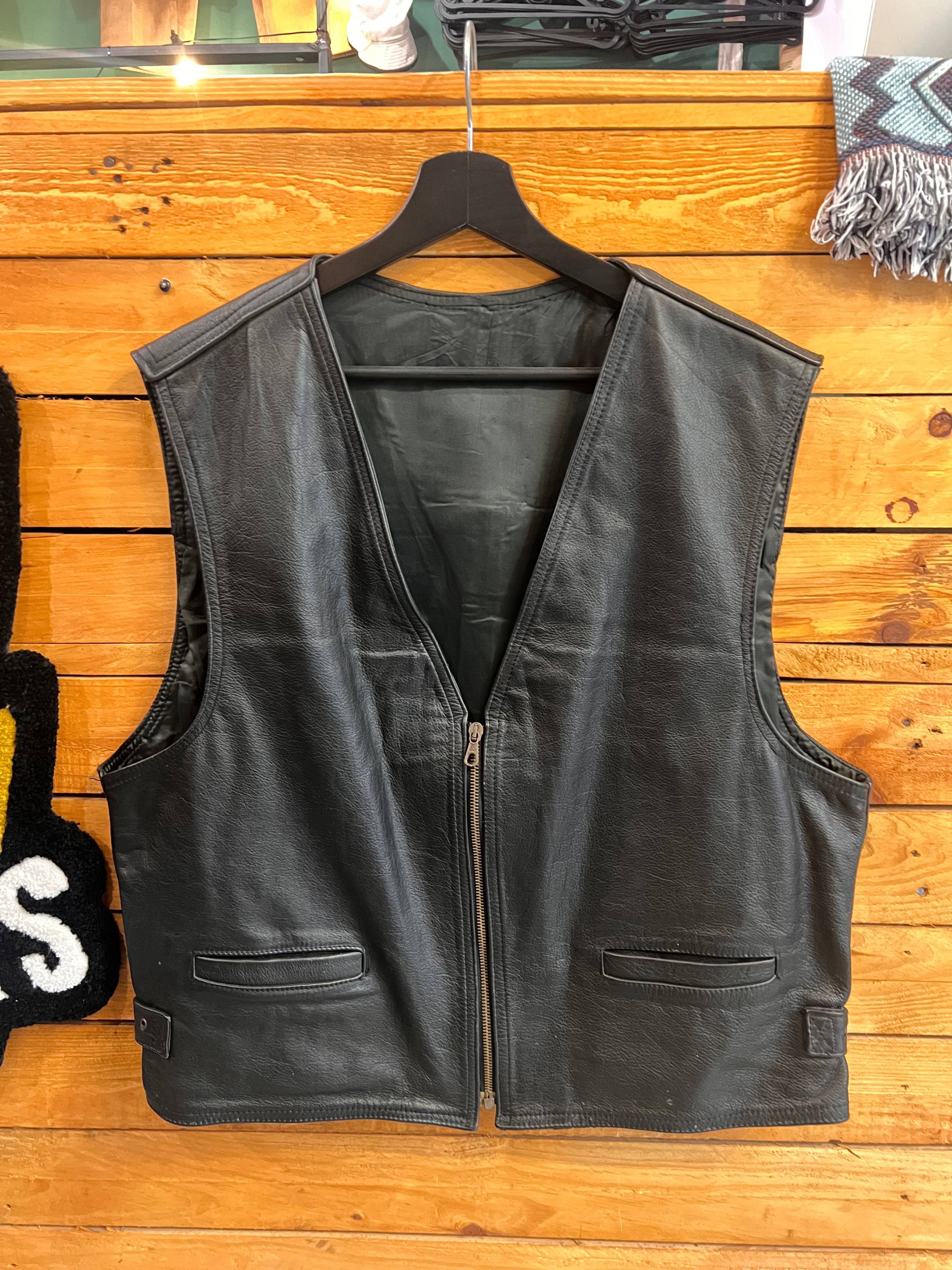 Gilet da Biker in Vera Pelle Uomo - Taglia L